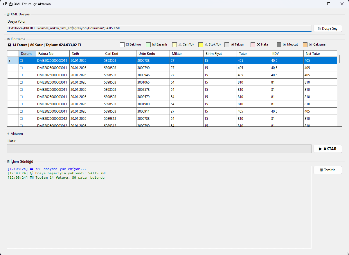 XML Fatura Entegrasyon