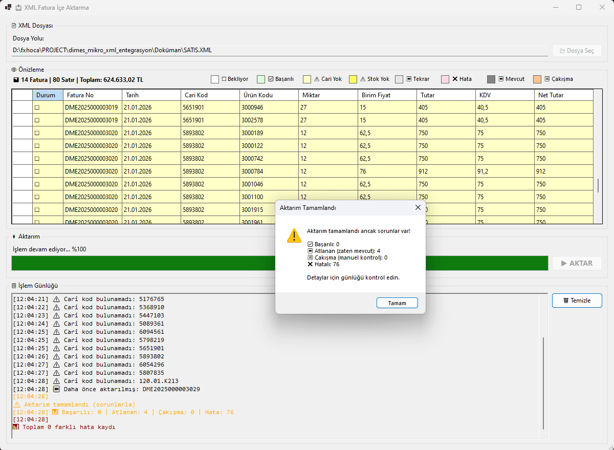 XML Fatura Entegrasyon