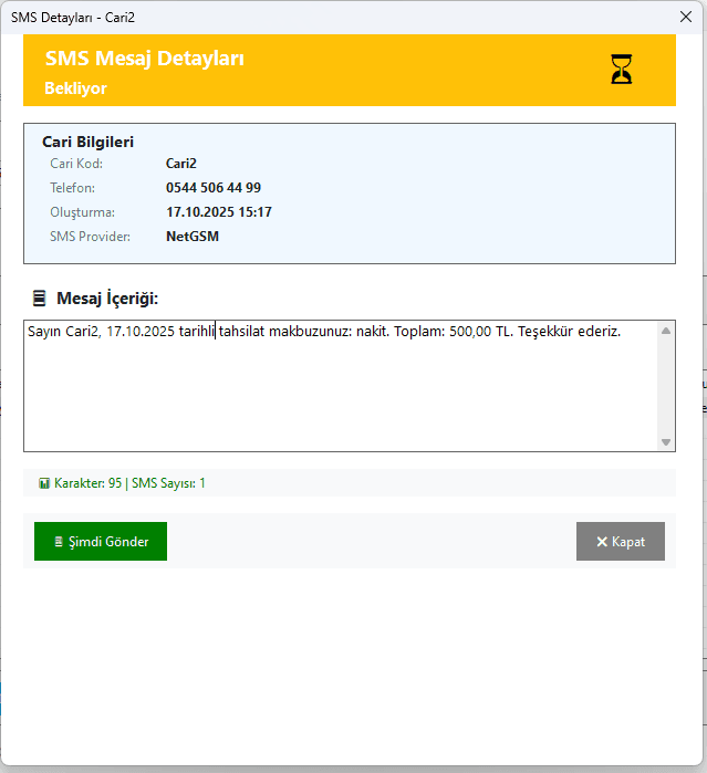 SMS Bildirim Sistemi